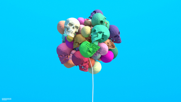 Skull Head - Multicolor - Low poly - 2016