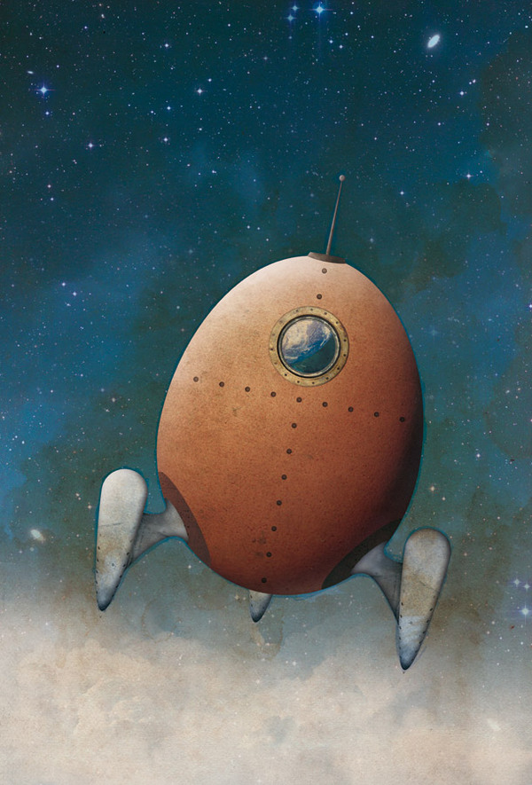 Illustration d'un “œuf fusée”